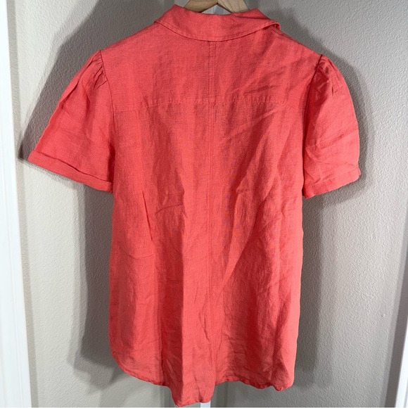 Sundance Classic Tales shirt Half Pink/Coral Linen Shirt Size XS - Picture 5 of 7